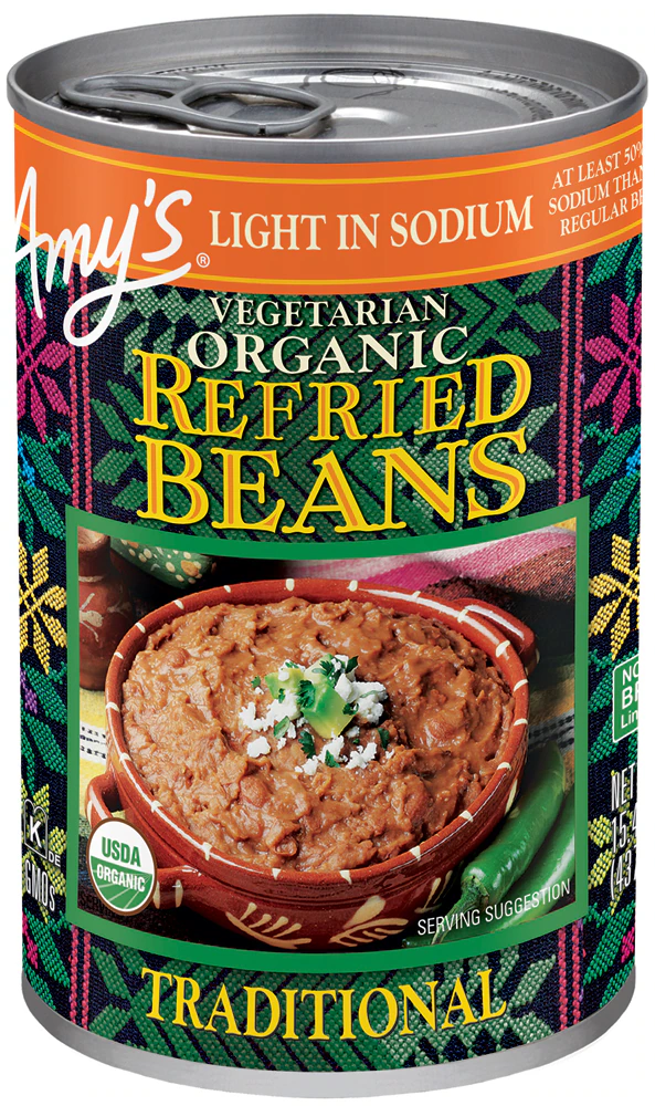 Amy's Organic Vegetarian Refried Beans Low Sodium Traditional -- 15.4 oz