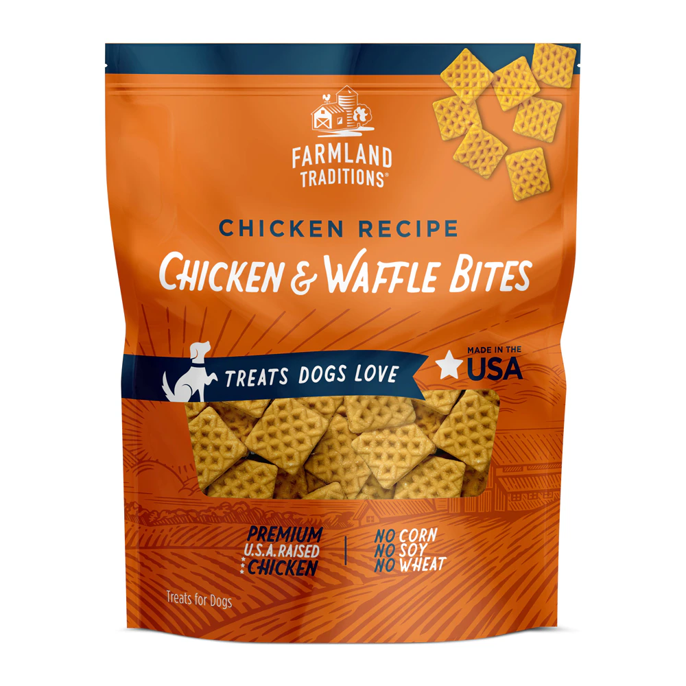 Farmland Traditions Dog Treats Chicken & Waffle Bites -- 16 oz