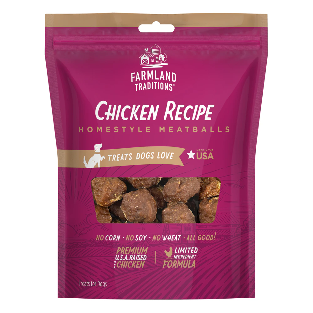 Farmland Traditions Dog Treats Homestyle Meatballs Chicken Recipe -- 16 oz