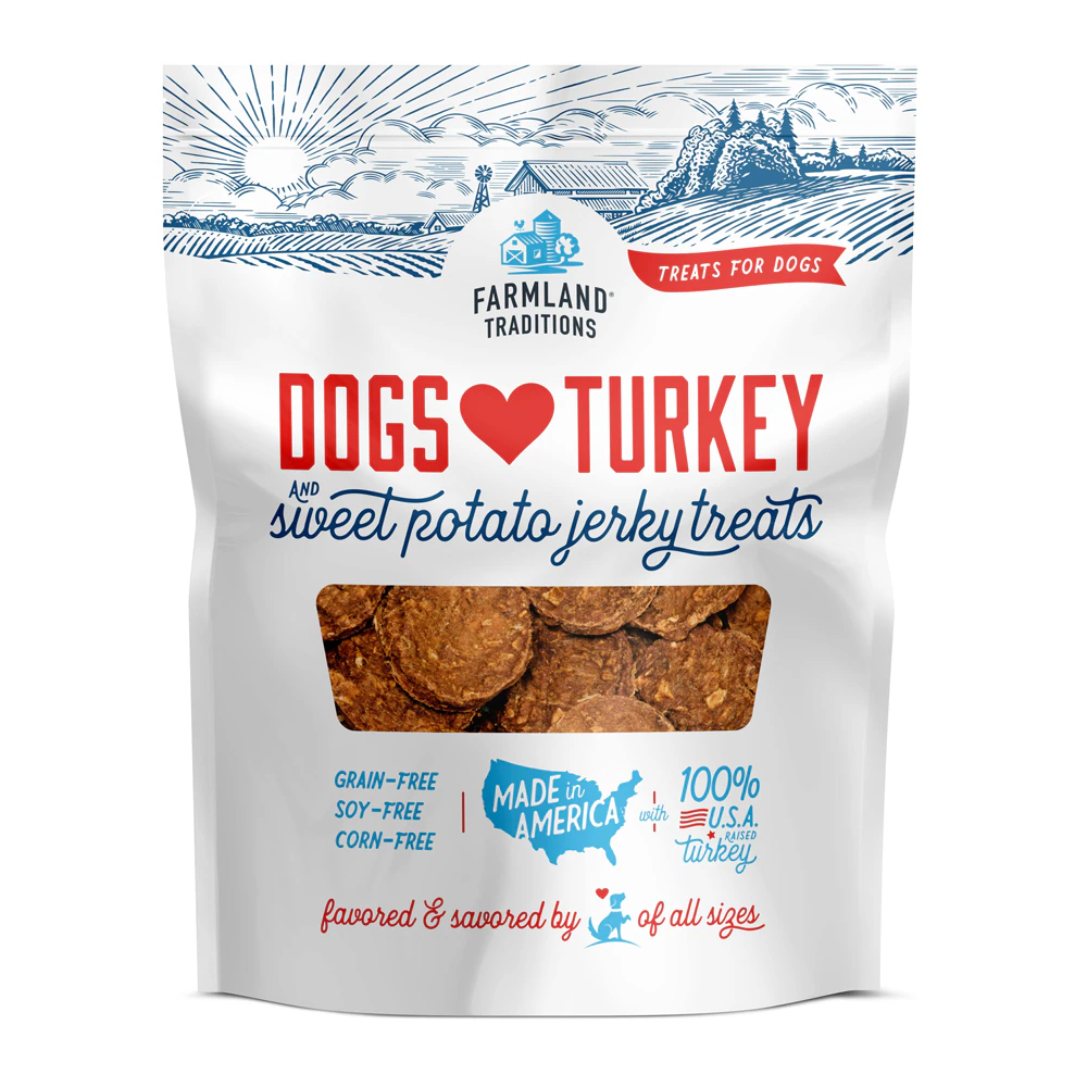 Farmland Traditions Dogs Love Jerky Treats Turkey & Sweet Potato -- 16 oz