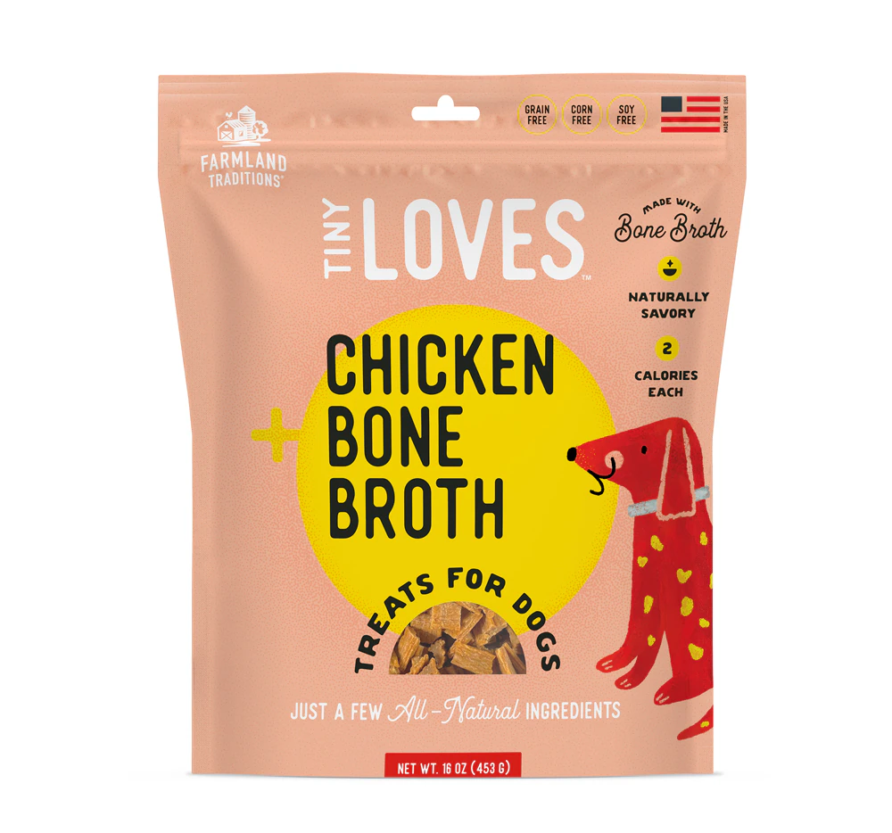 Farmland Traditions Tiny Loves Dog Bone Broth Treats Chicken -- 12 oz