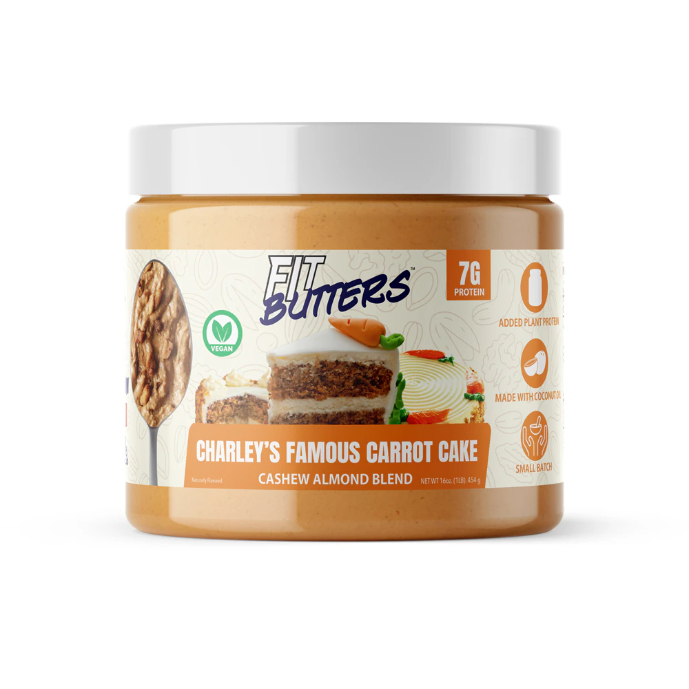 Fit Butters Cashew Almond Butter Vegan Charley's Famous Carrot Cake -- 16 oz