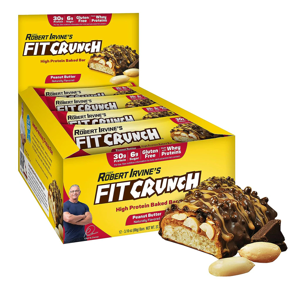 Fitcrunch High Protein Baked Bar Peanut Butter -- 12 Bars
