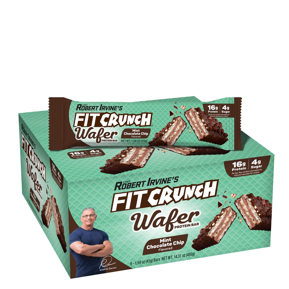 Fitcrunch Wafer Protein Bar Mint Chocolate Chip -- 9 Bars