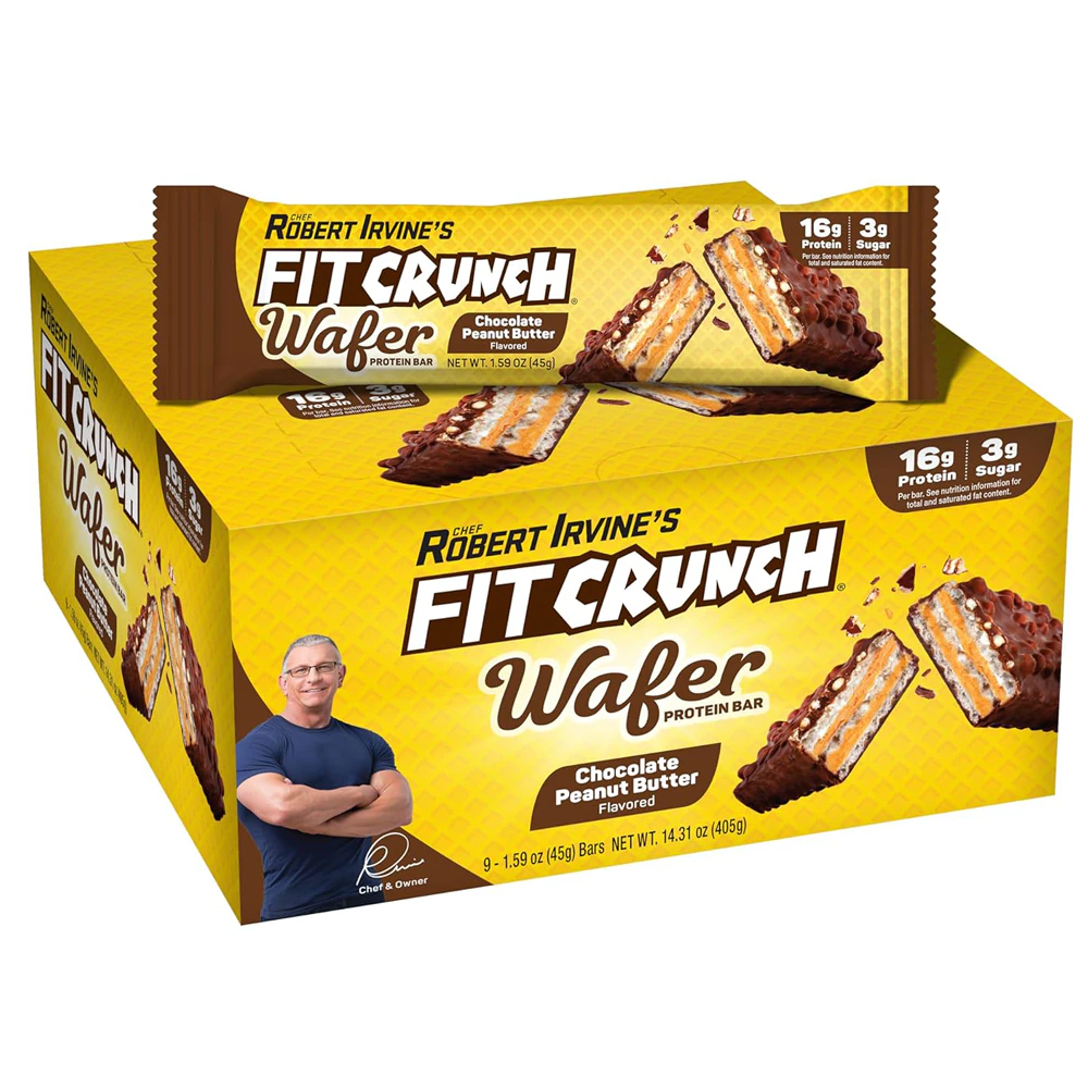 Fitcrunch Wafer Protein Bars Chocolate Peanut Butter -- 9 Bars