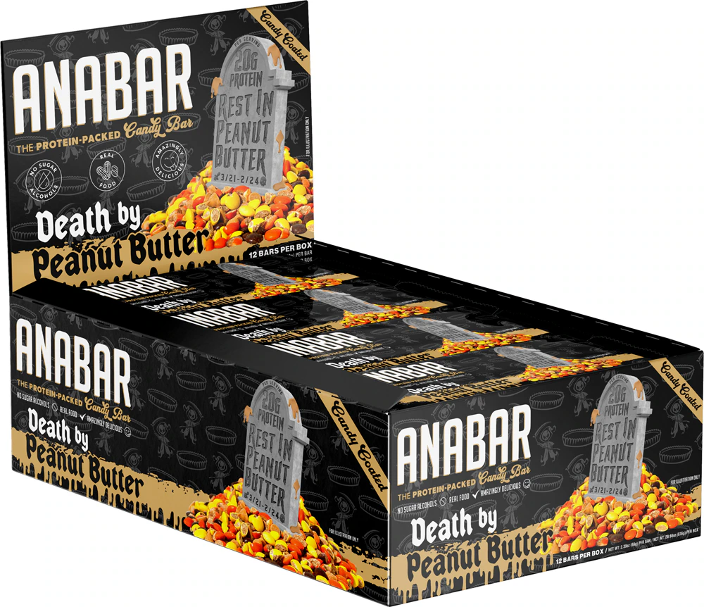 Anabar Death By Peanut Butter Protein-Packed Candy Bar -- 2.39 oz Each / Pack of 12