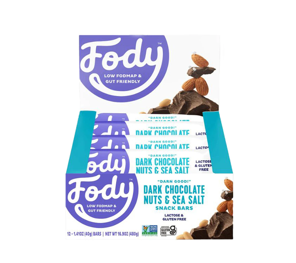 Fody Foods Low Fodmap Bars Dark Chocolate Nuts & Sea Salt -- 12 Bars