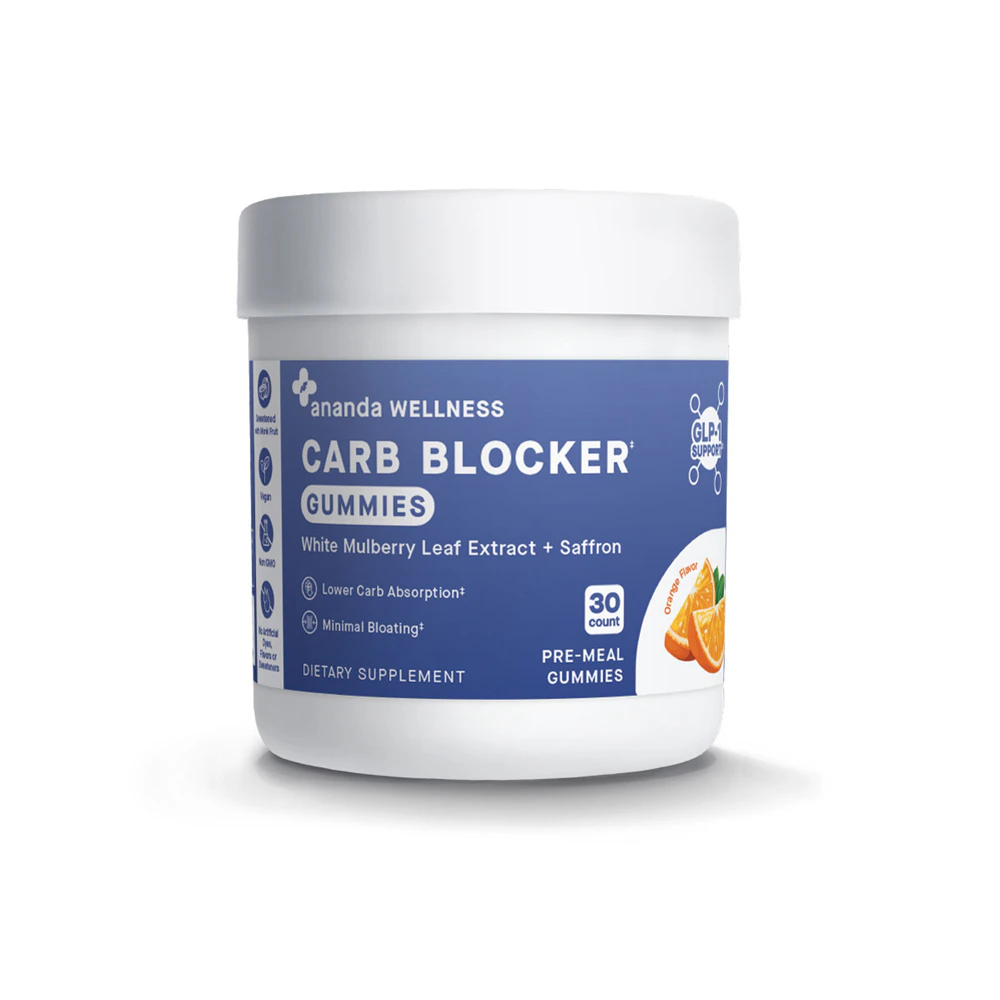 Ananda Wellness GLP-1 Support Carb Blocker Gummies Orange -- 30 Pre-Meal Gummies