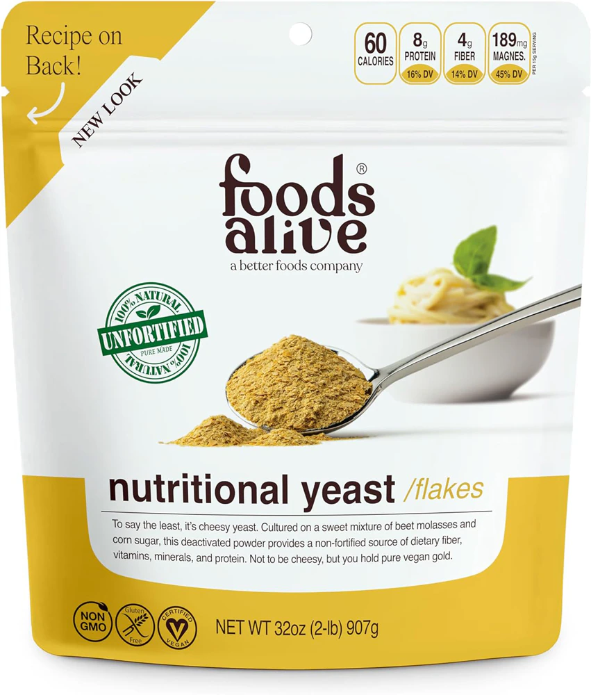 Foods Alive Nutritional Yeast Flakes Non-GMO Unfortified -- 32 oz