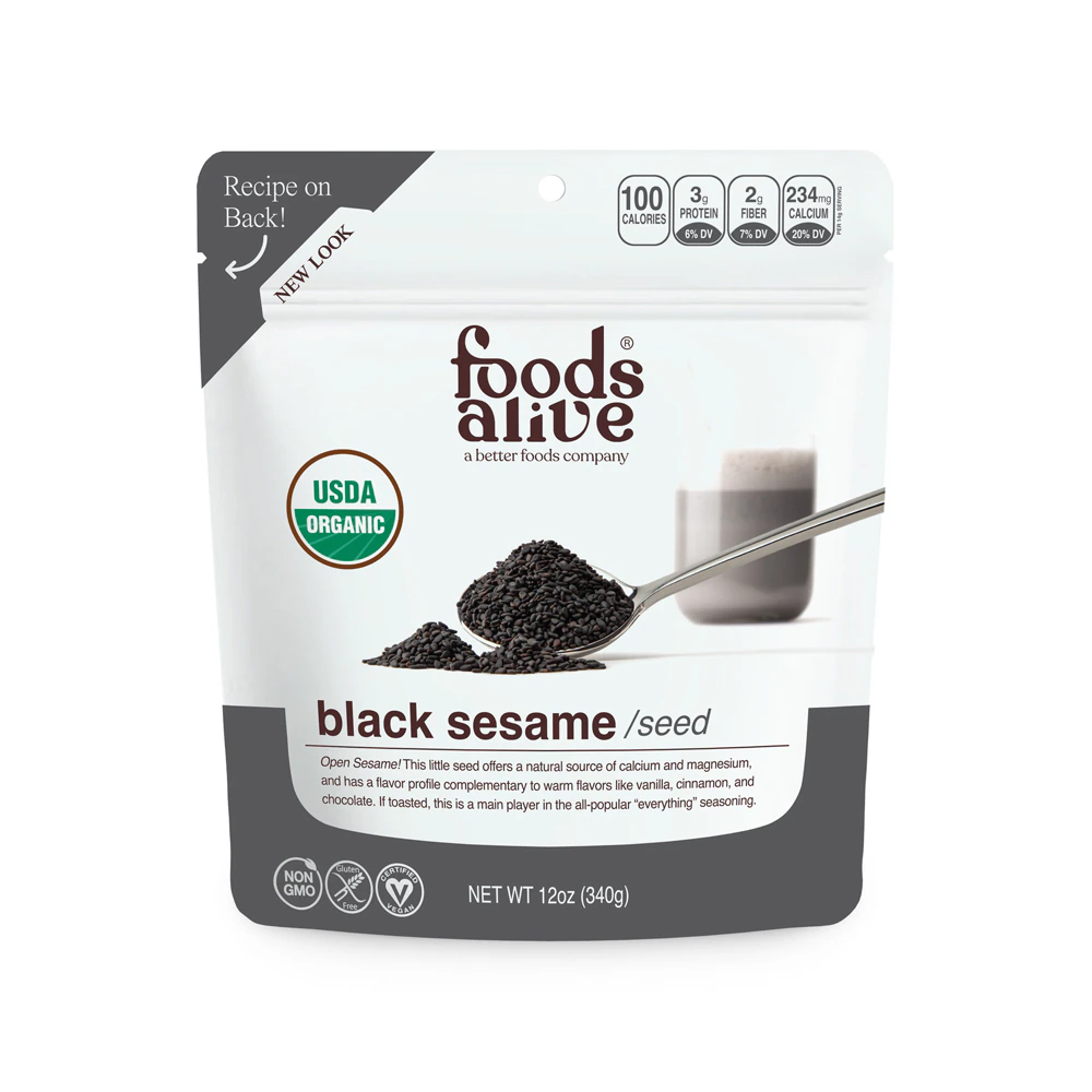 Foods Alive Organic Black Sesame Seeds Superfood -- 12 oz