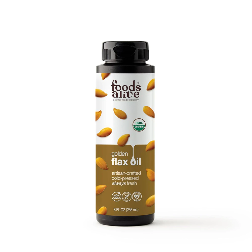 Foods Alive Organic Gold Flax Oil Artisan Cold-Pressed -- 8 fl oz