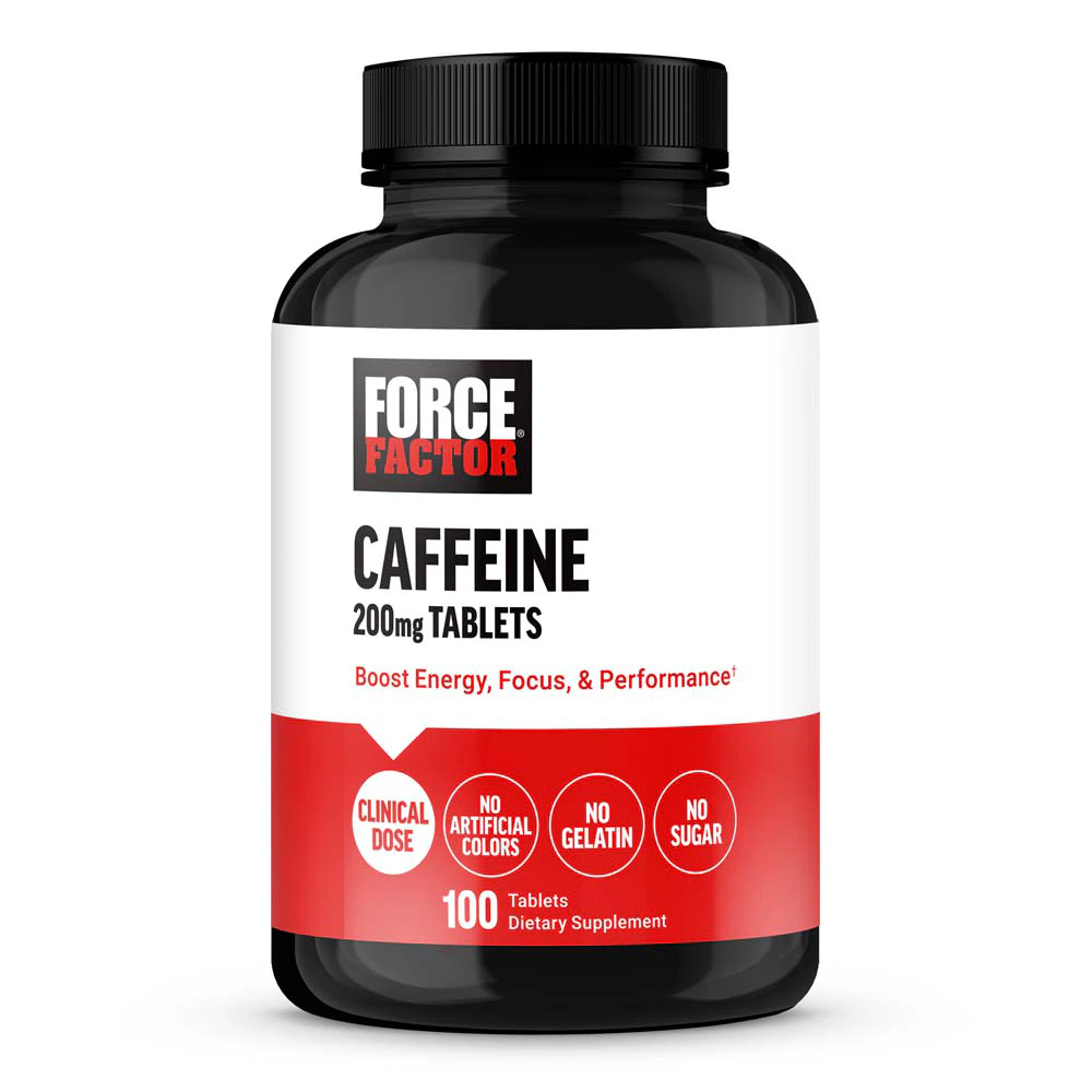 Force Factor Caffeine -- 200 mg - 100 Tablets