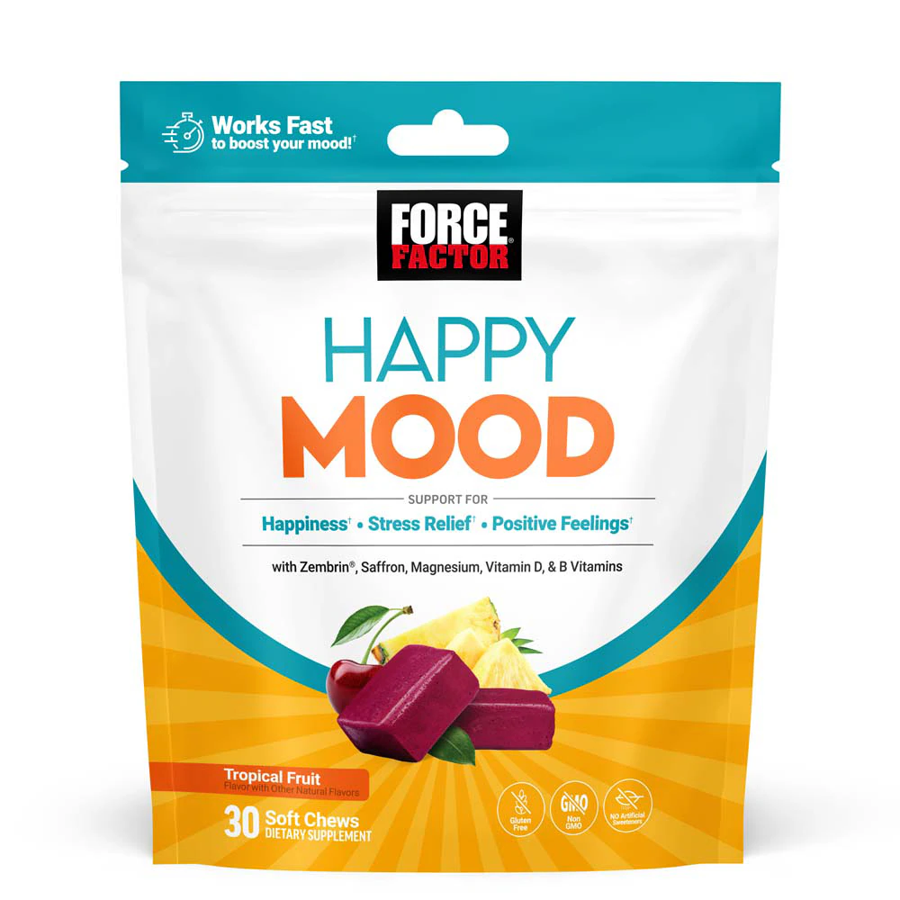 Force Factor Happy Mood Soft Chews Tropical Fruit -- 30 Soft Chews