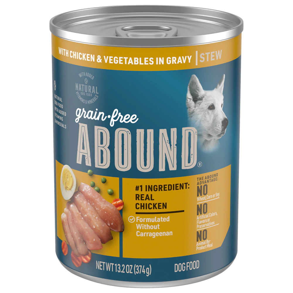 Abound Grain Free Natural Dog & Puppy Wet Food Chicken & Vegetable in Gravy -- 13.2 oz