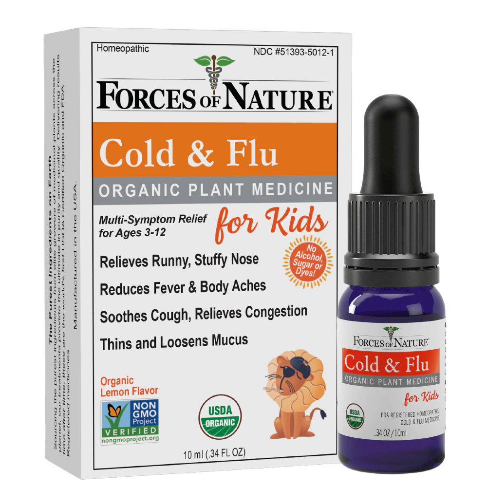 Forces Of Nature Kids Organic Plant Medicine Drops Cold & Flu Ages 3-12 -- 0.34 fl oz
