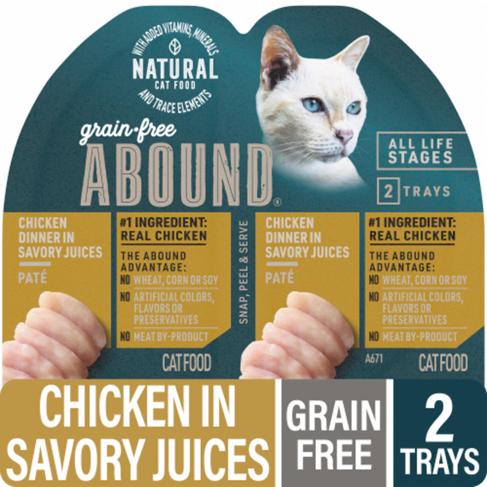 Abound Grain Free Wet Cat Food Pate Chicken Dinner -- 2.6 oz