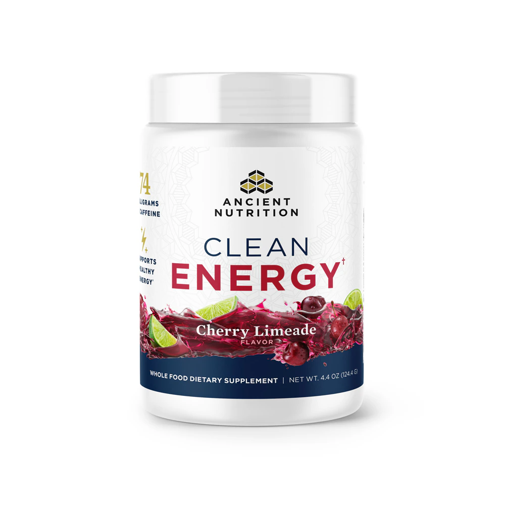 Ancient Nutrition Clean Energy - Stimulant - Powder Cherry Limeade -- 30 Servings
