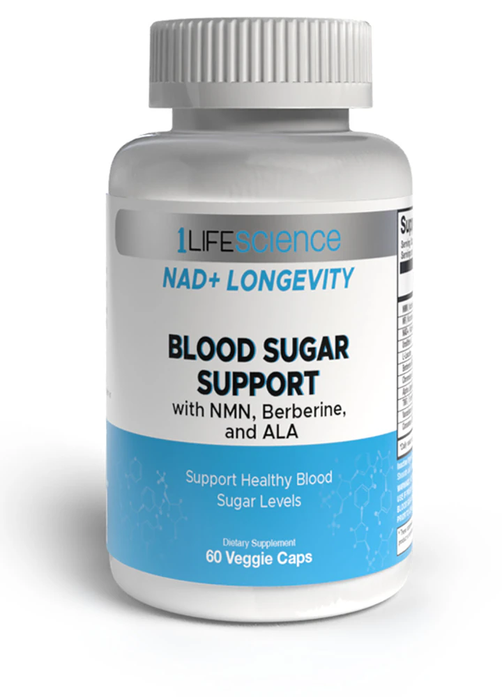 1Life Science NAD+ Longevity Blood Sugar Support -- 60 Veggie Caps