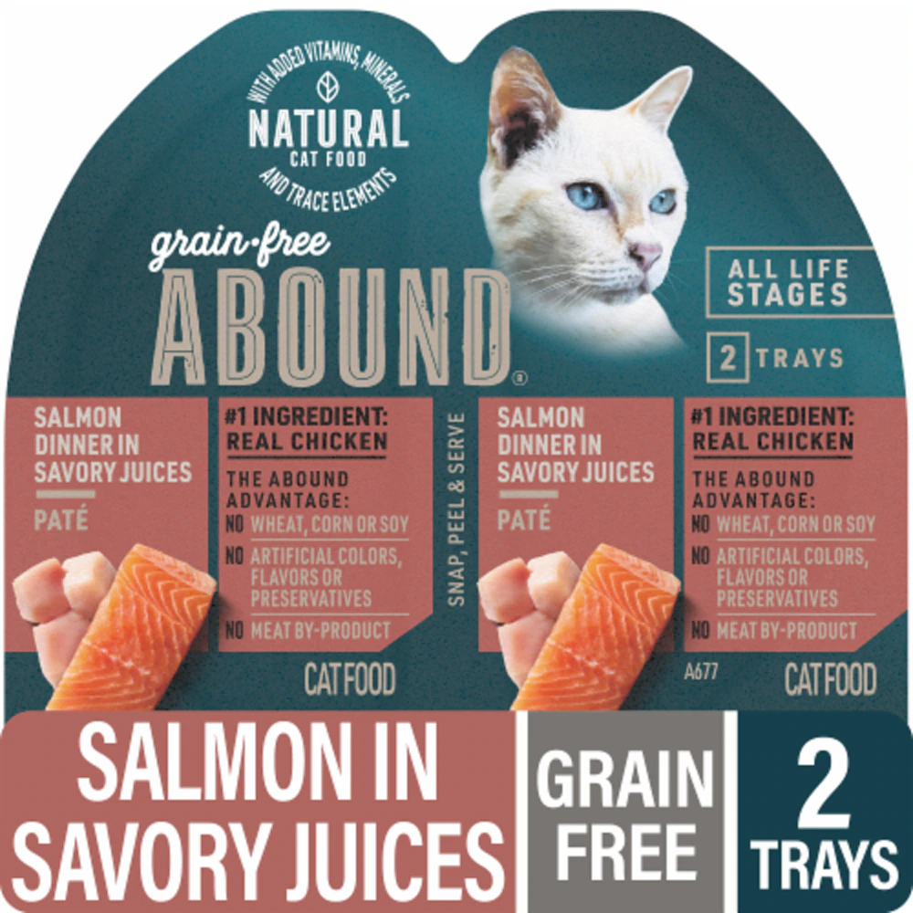 Abound Grain Free Wet Cat Food Pate Salmon Dinner -- 2.6 oz
