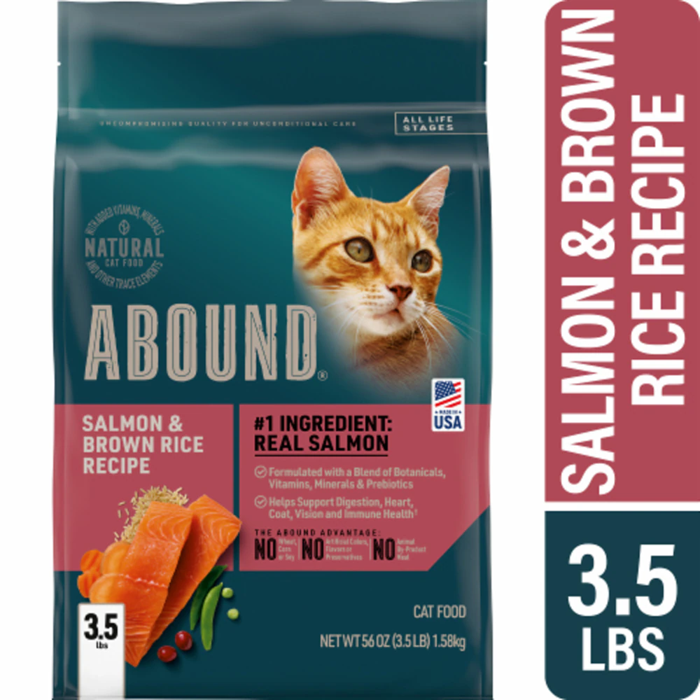 Abound Natural Cat Dry Food Salmon & Brown Rice Recipe -- 3.5 lb
