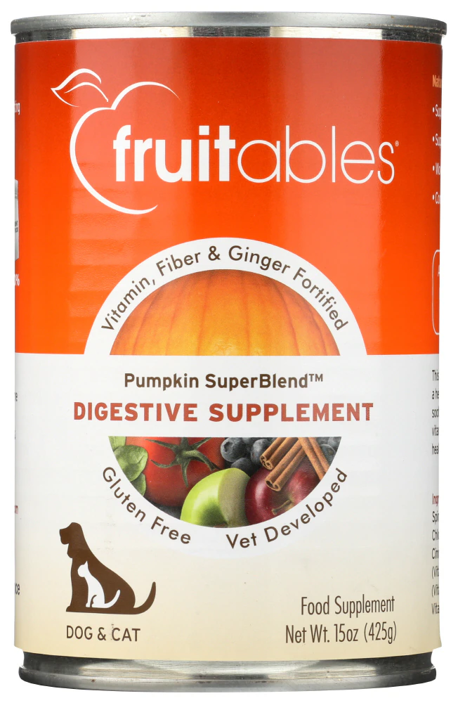 Fruitables Natural Digestive Supplement for Dogs & Cats Pumpkin & Ginger -- 15 oz