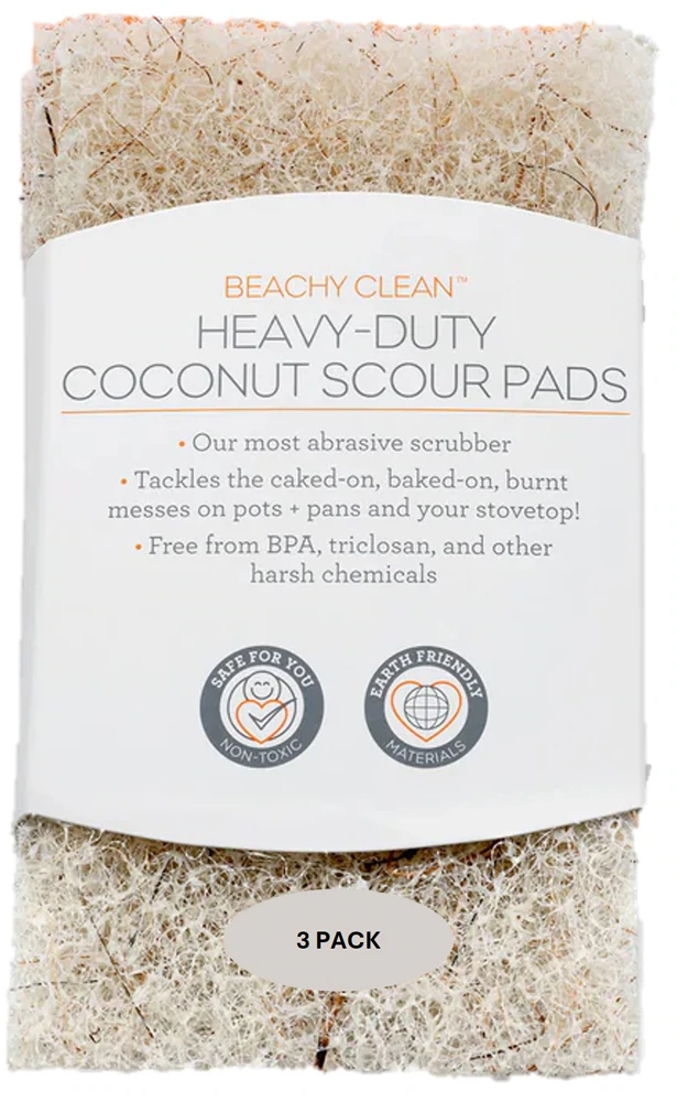 Full Circle Beachy Clean Heavy Duty Coconut Scour Pads -- 3 Pads