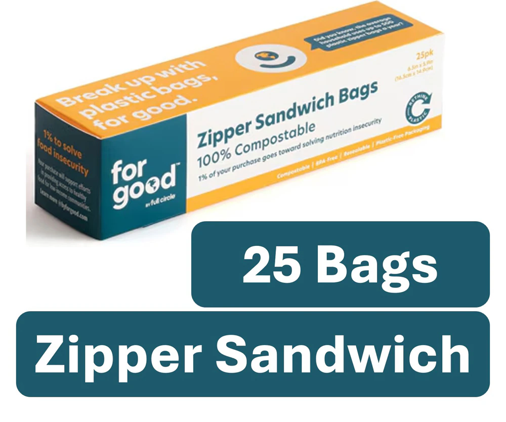 Full Circle Zipper Sandwich Bags Compostable -- 25 Bags