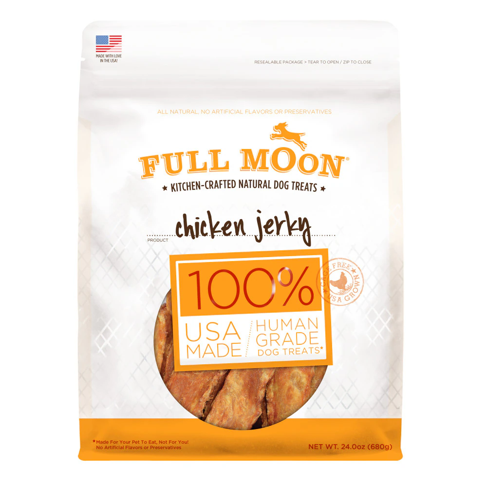 Full Moon Kitchen-Crafted Natural Dog Treats Jerky Chicken -- 24 oz