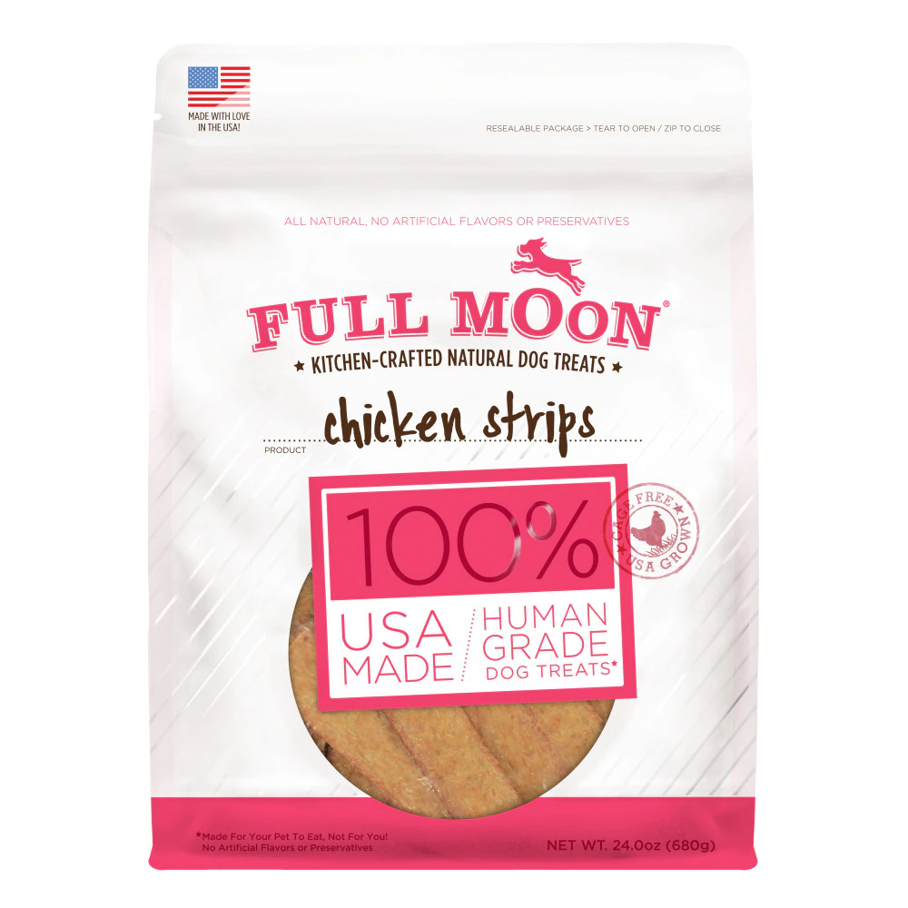Full Moon Natural Dog Treats Chicken Strips -- 24 oz