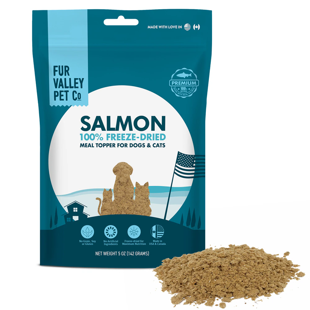 Fur Valley Pet Freeze-Dried Meal Topper for Dogs & Cats Salmon -- 5 oz