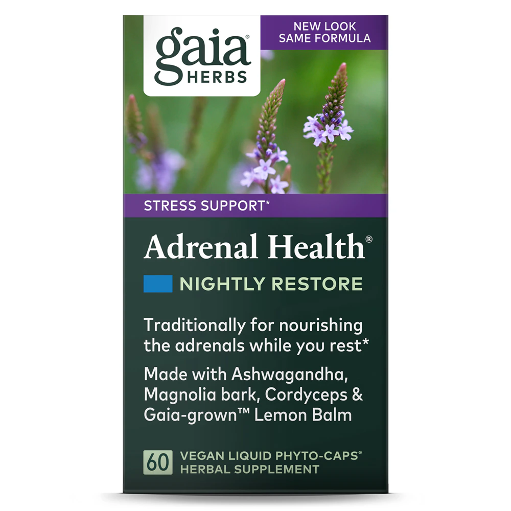 Gaia Herbs Adrenal Health? Nightly Restore -- 60 Vegan Capsules