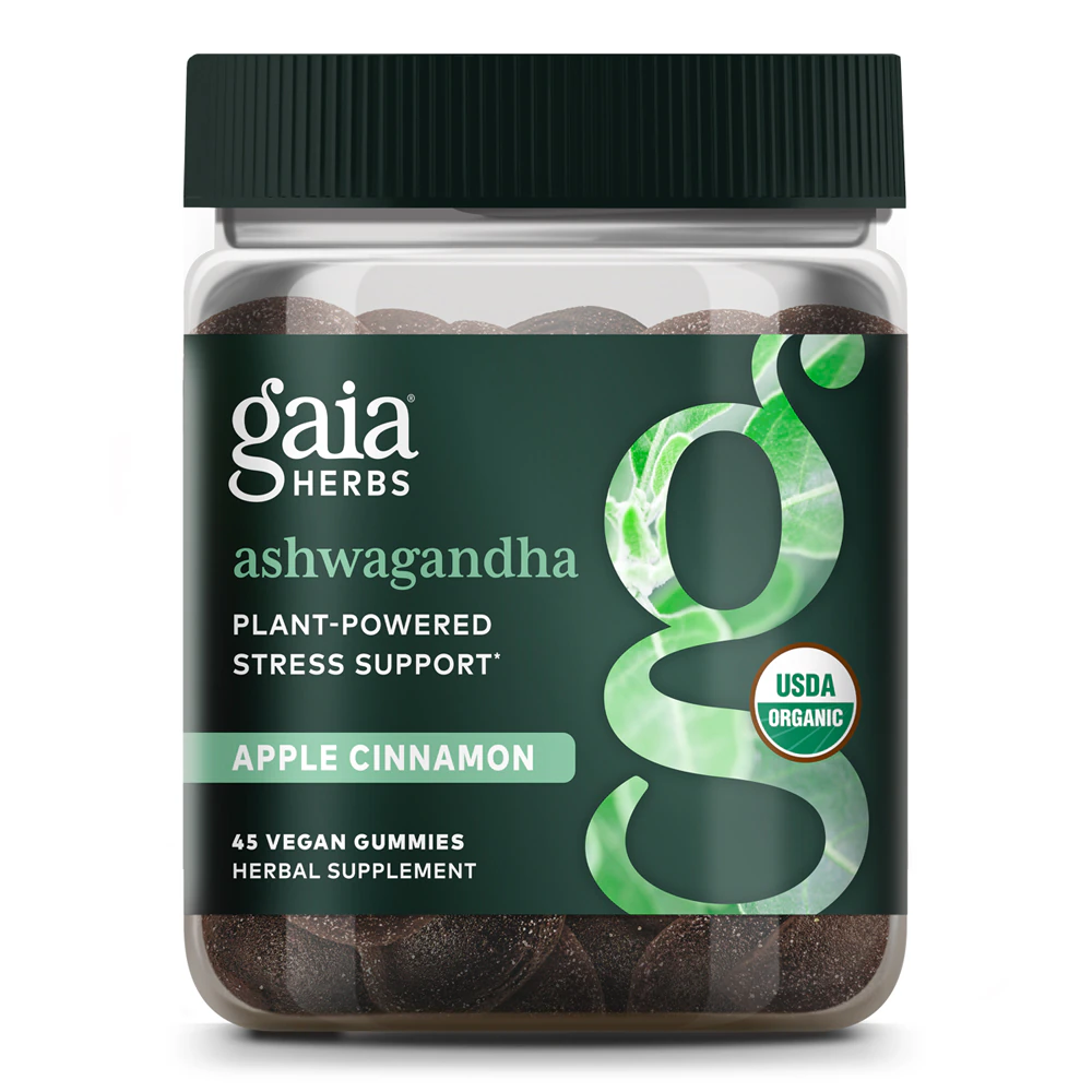 Gaia Herbs Ashwagandha Gummies with Ginger and Cinnamon -- 45 Gummies