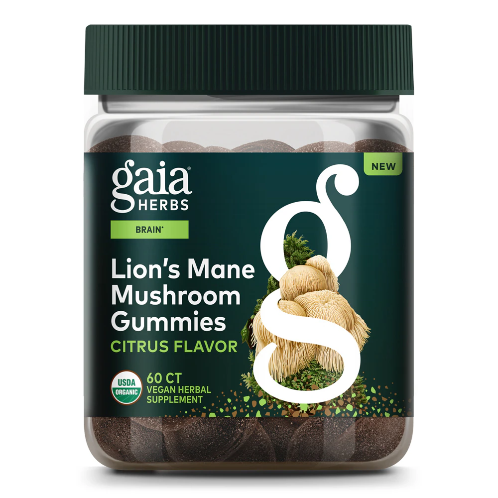Gaia Herbs Lion's Mane Mushroom Gummies Citrus -- 60 Vegan Gummies