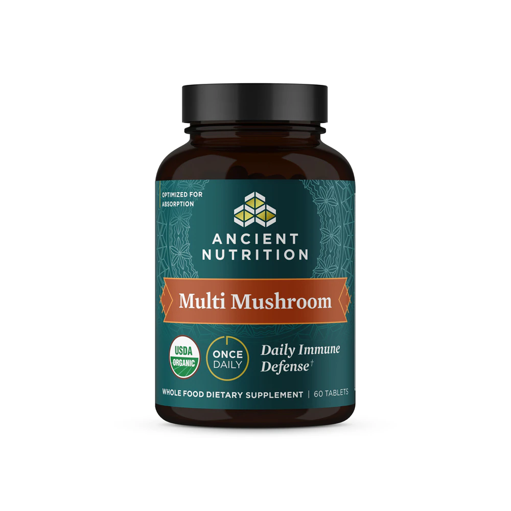 Ancient Nutrition Organic Multi Mushroom Daily Immune Defense -- 60 Tablets