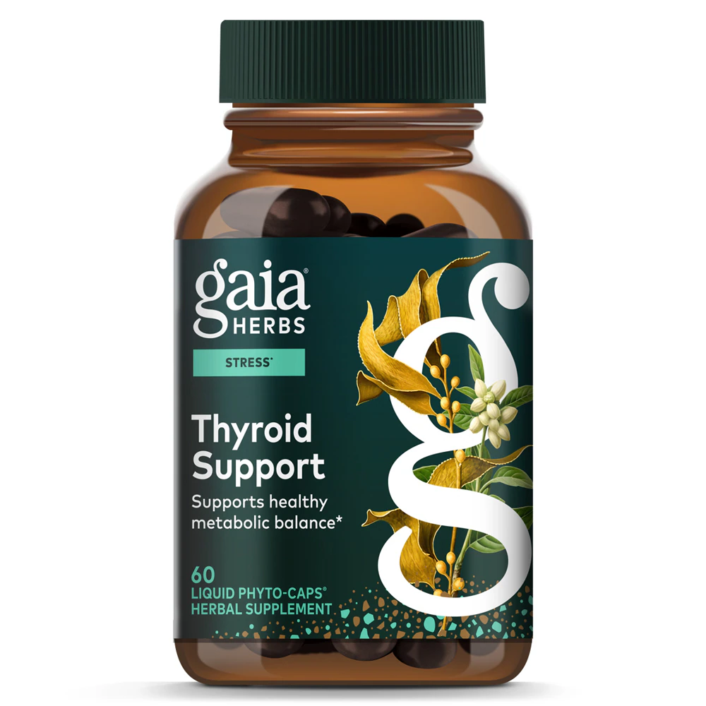 Gaia Herbs Stress Support - Thyroid Support -- 60 Vegan Liquid Phyto-Caps