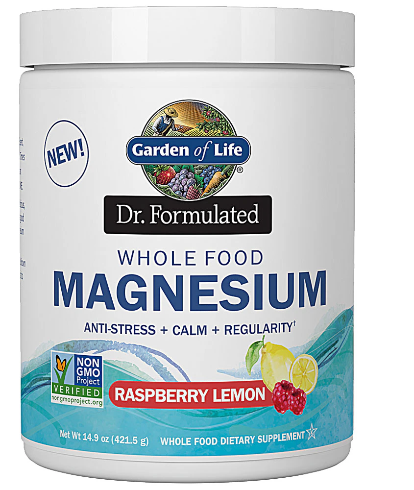 Garden of Life Dr. Formulated Magnesium Whole Food Powder Raspberry Lemon -- 14.9 oz