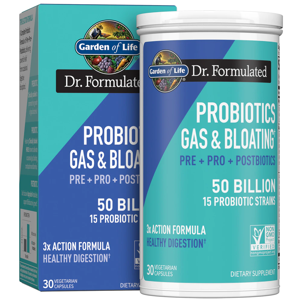 Garden of Life Dr. Formulated Probiotic Gas and Bloating -- 50 billion - 30 Vegetarian Capsules