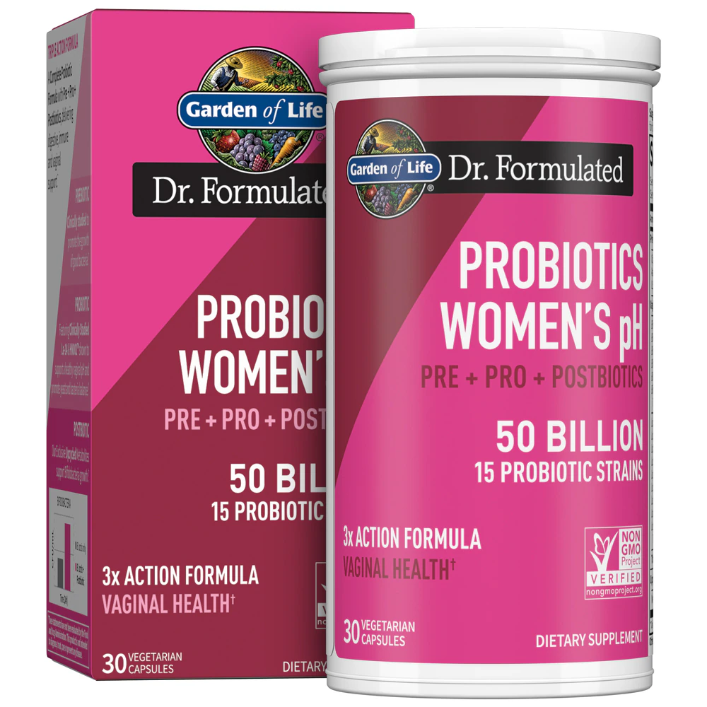 Garden of Life Dr. Formulated Probiotics Women's pH Pre + Pro + Postbiotics -- 50 billion - 30 Vegetarian Capsules