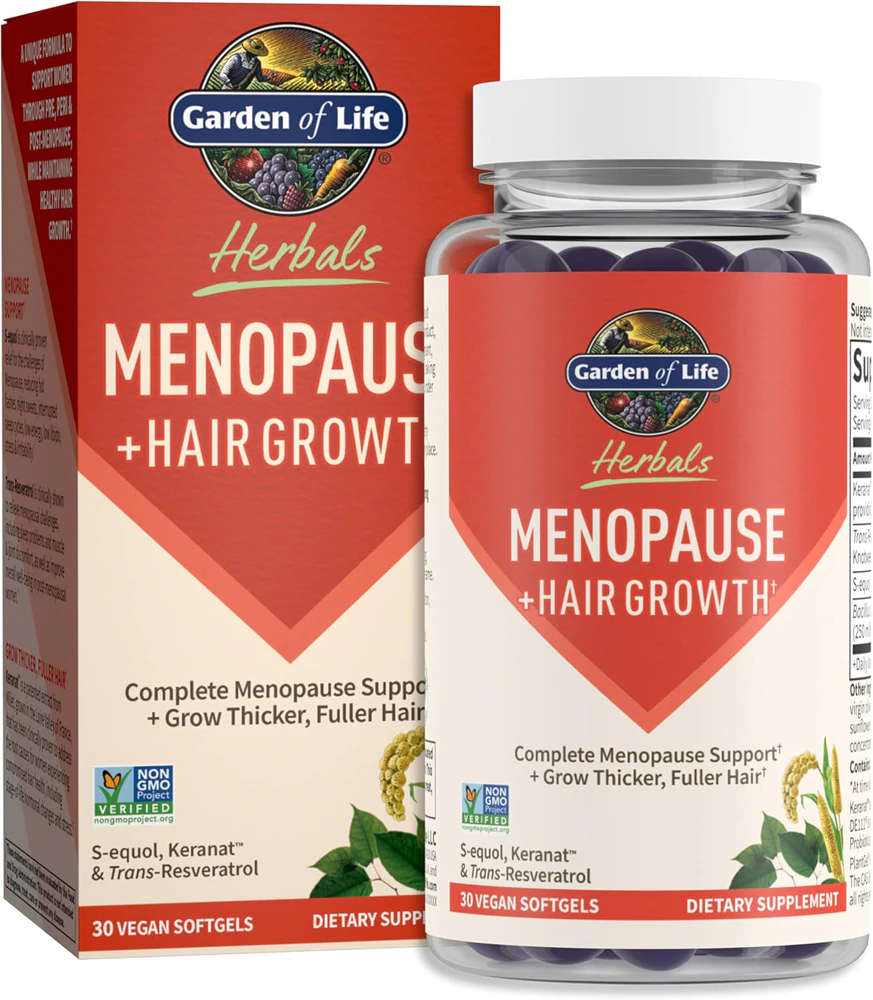 Garden of Life Herbals Menopause + Hair Growth -- 30 Vegan Softgels
