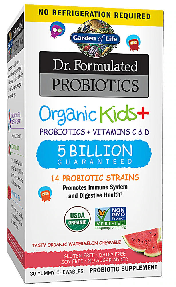 Garden of Life Kids Dr. Formulated Probiotics Organic Shelf Stable Watermelon -- 5 billion - 30 Chewables