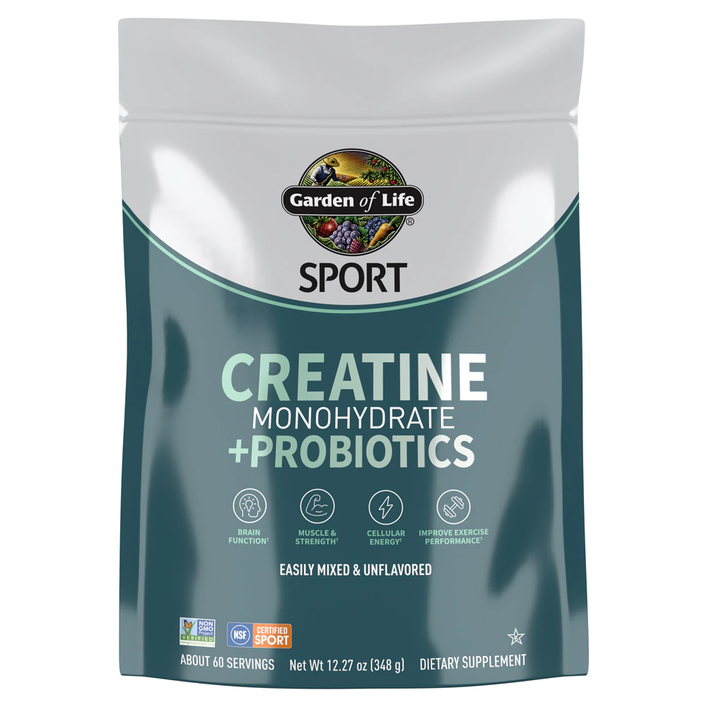 Garden of Life NSF Certified For Sport - Creatine Monohydrate + Probiotics Unflavored -- 60 Servings