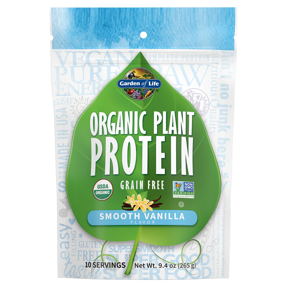 Garden of Life Organic Plant Protein Smooth Vanilla -- 9.4 oz