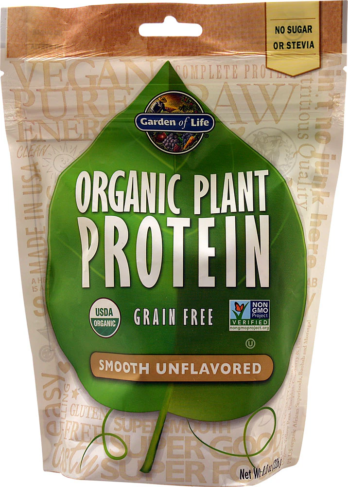 Garden of Life Organic Plant Protein Smooth Unflavored -- 10 Servings