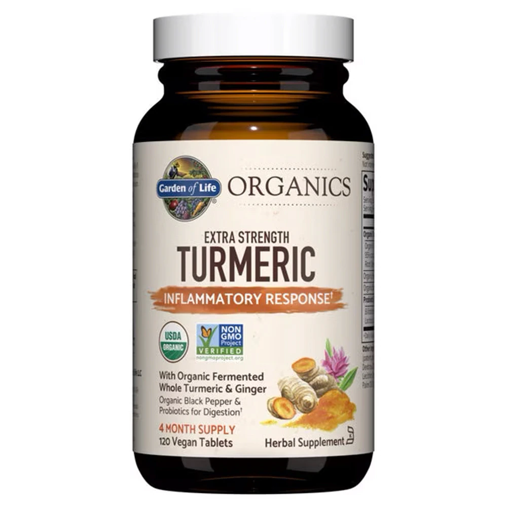 Garden of Life Organics Extra Strength Turmeric Inflammatory Response -- 120 Vegan Tablets