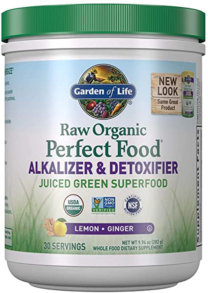 Garden of Life Perfect Food? Raw Organic Alkalizer & Detoxifier Powder Lemon Ginger -- 9.94 oz