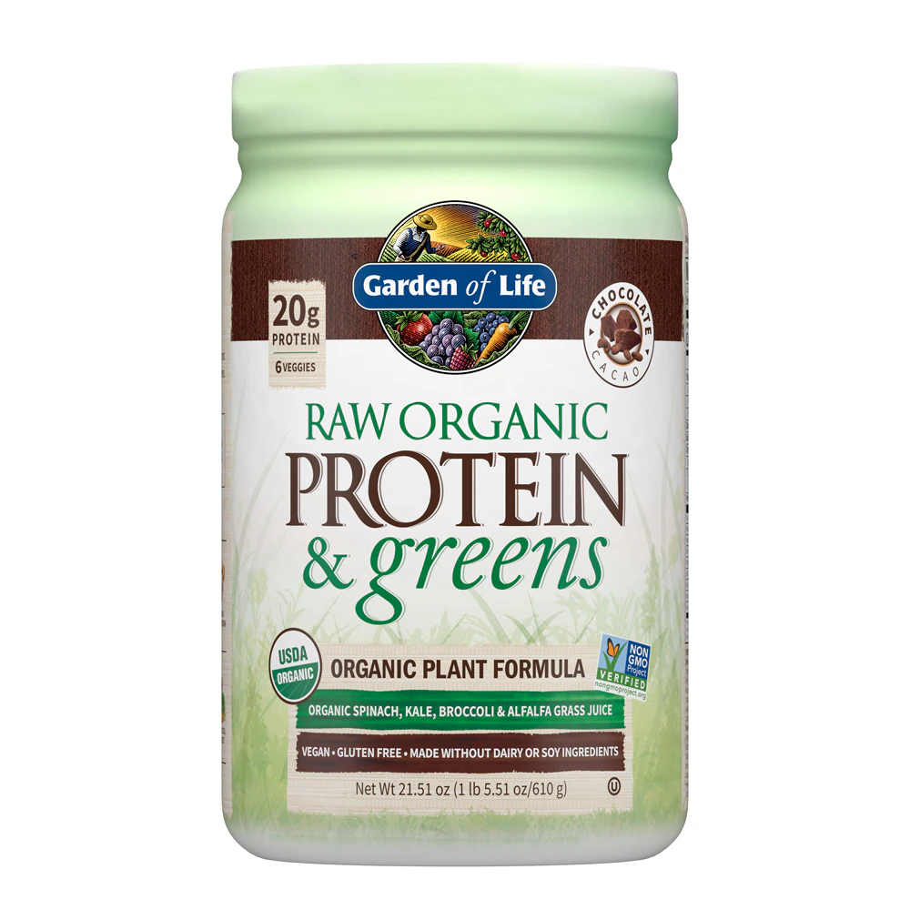 Garden of Life Raw Organic Protein & Greens Real Raw Chocolate Cacao -- 21.51 oz