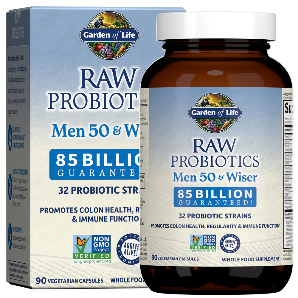 Garden of Life RAW Probiotics Men 50 & Wiser -- 85 billion - 90 Vegetarian Capsules