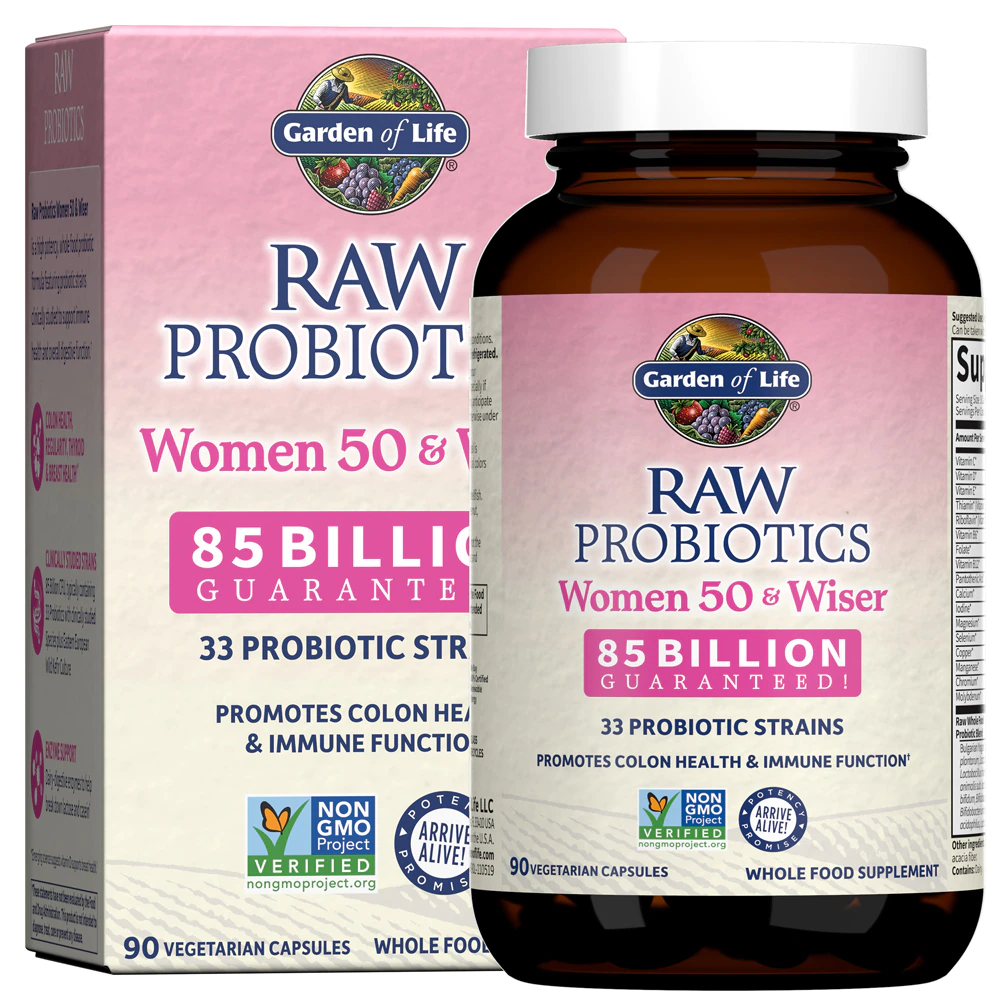 Garden of Life RAW Probiotics Women 50 and Wiser -- 85 billion - 90 Vegetarian Capsules