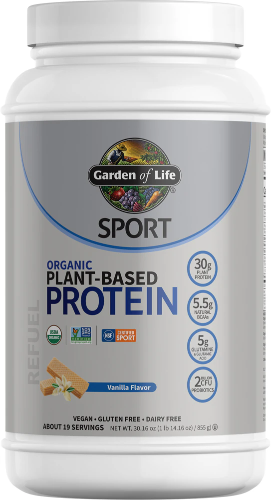 Garden of Life Sport Organic Plant-Based Protein - NSF Certified for Sport Vanilla -- 19 Servings