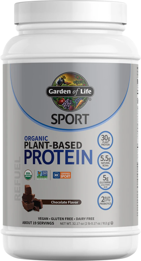 Garden of Life Sport Organic Plant-Based Protein - NSF Certified Sport Chocolate -- 32.17 oz